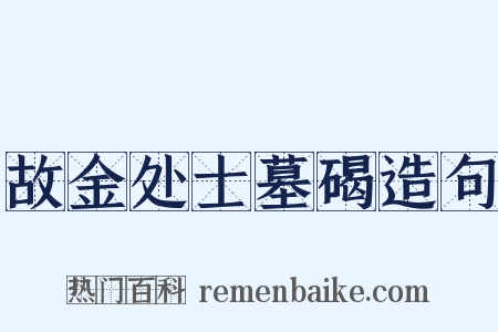 故金处士墓碣造句是什么意思的图片